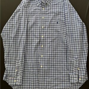 Ralph Lauren Navy and White Plaid Shirt